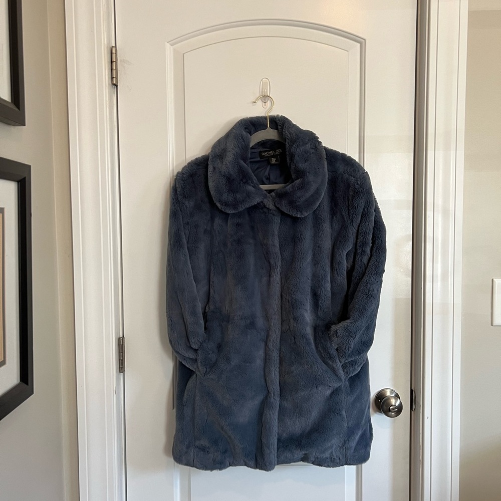 Rachel Zoe Blue Fur/Teddy Jacket